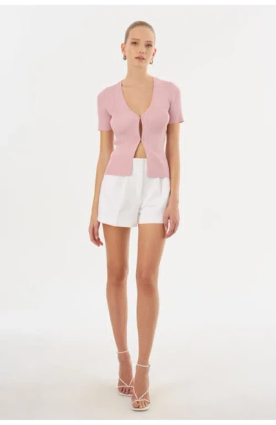 Lamarque Aurelie Rib Knit Short Sleeve Top