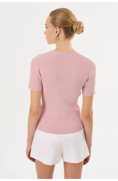 Lamarque Aurelie Rib Knit Short Sleeve Top