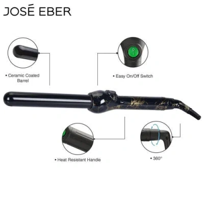 Jose Eber Clipless Curling Iron 1" (25mm) Black Marble, Ceramic Barrel