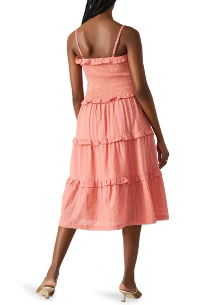 Steve Madden Nash Tiered Cotton Sundress In Pink