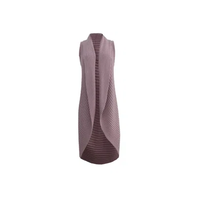 Süel Knitwear Women's Pink / Neutrals Long Ribbed Circle Vest Barbie