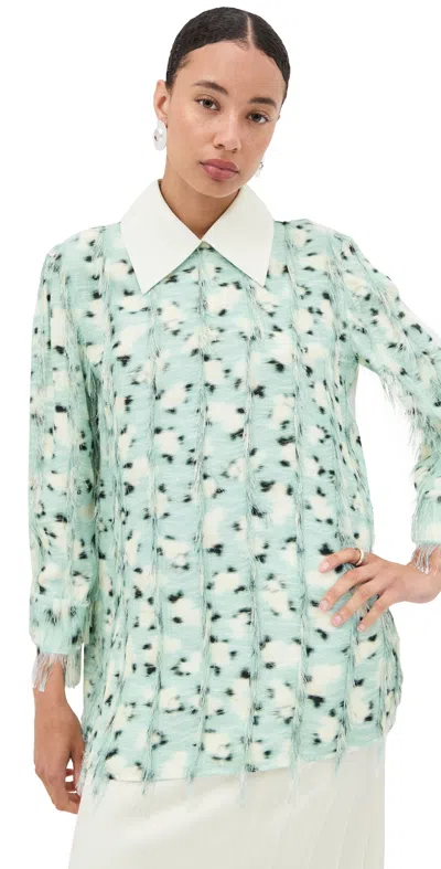 Jil Sander Fringed Printed Top