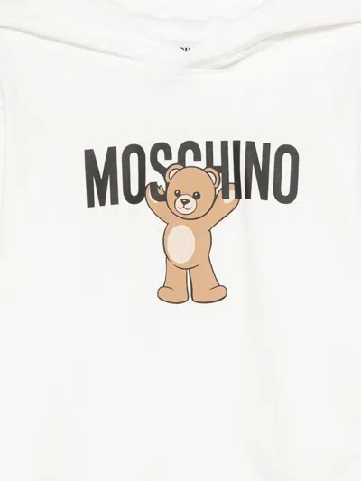 Moschino Teddy-print Hooded Top In White