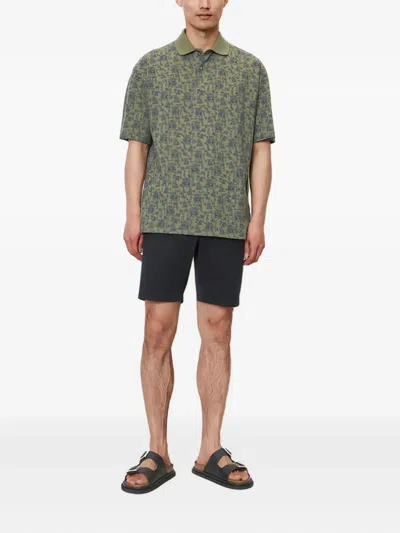 Marc O'polo Floral-print Polo Shirt In Green