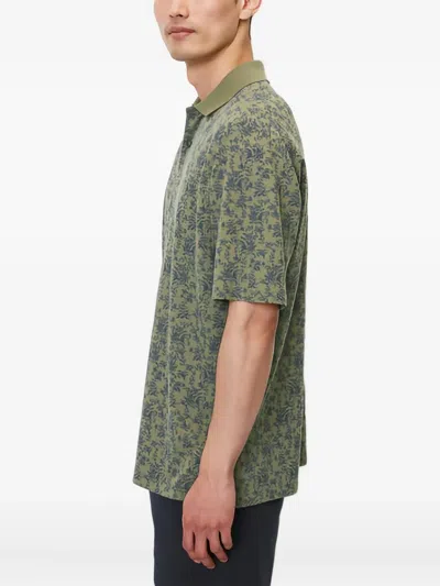 Marc O'polo Floral-print Polo Shirt In Green