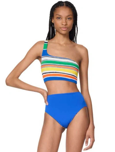 Kate Spade New York One Shoulder Bra Top In Multi