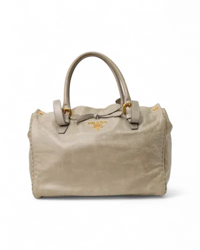Prada Medium Bow Square Shopper Green