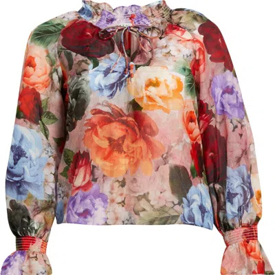 Alice And Olivia Ruffled Blouse In Multi