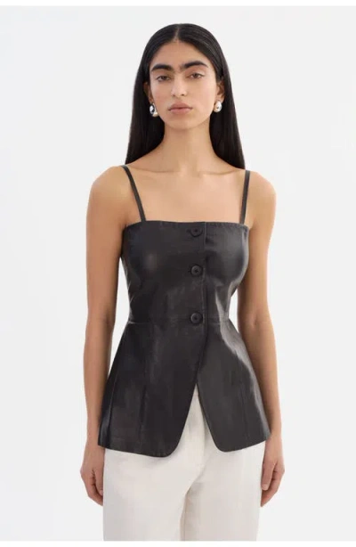 Lamarque Leather Bustier Top