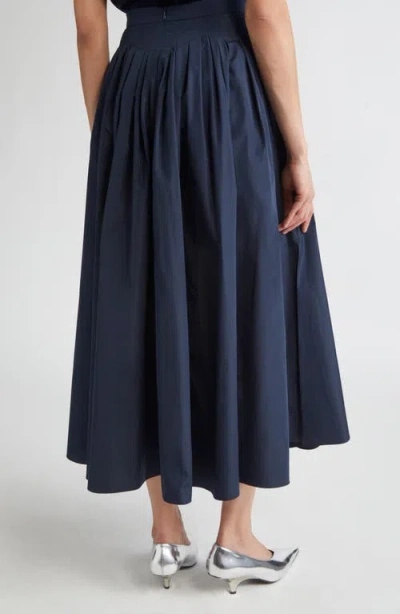 Max Mara Jokey Pleated Water Repellent Taffeta Skirt In Blue