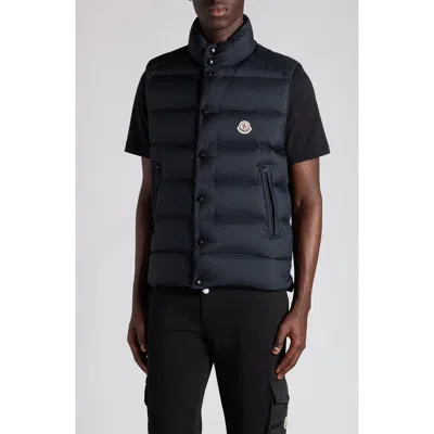 Moncler Tibb Water Repellent Down Puffer Vest In Blue