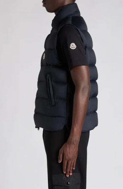 Moncler Tibb Water Repellent Down Puffer Vest In Blue