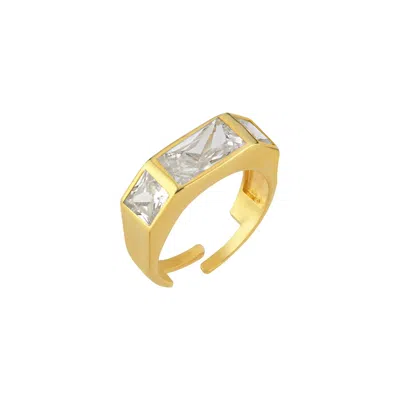 Linya Jewellery Women's Vega White Crystal Stone Ring