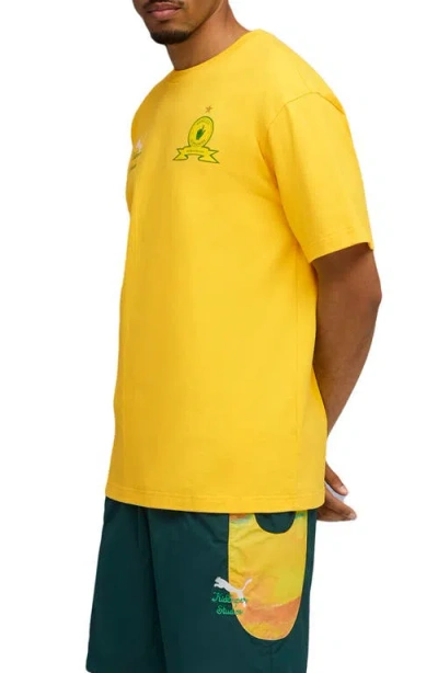 Puma X Kidsuper Msfc Cotton Graphic T-shirt In Yellow