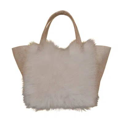 Owen Barry Women's White Sheepskin Toscana Grab Bag Ivory Hawes