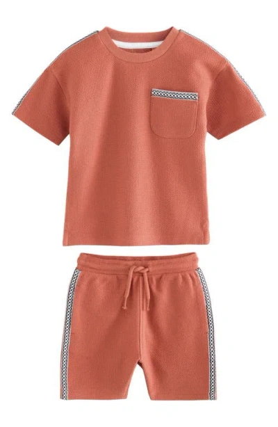 Next Kids' Palm Pocket T-shirt & Drawstring Shorts Set In Red