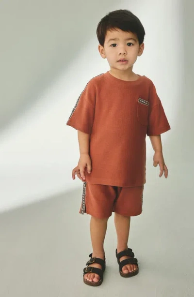 Next Kids' Palm Pocket T-shirt & Drawstring Shorts Set In Red