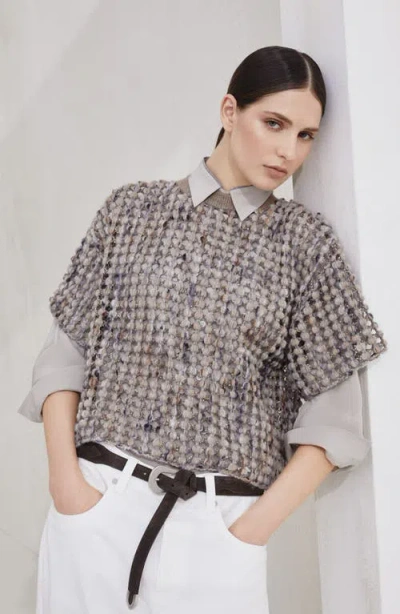 Brunello Cucinelli Balloon Net Knit T-shirt