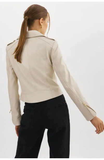 Lamarque Holy Leather Biker Jacket With Removable Hood In White