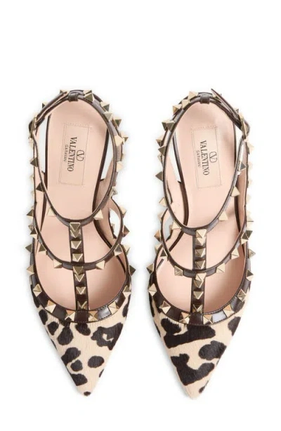 Valentino Rockstud Pumps In Animal Print In Brown