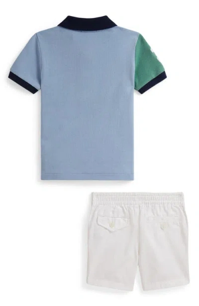 Ralph Lauren Big Pony Piqué Polo & Pull-on Shorts Set In Multi
