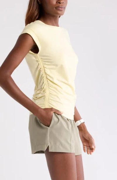 Zella Breezy Ruched Top In Yellow
