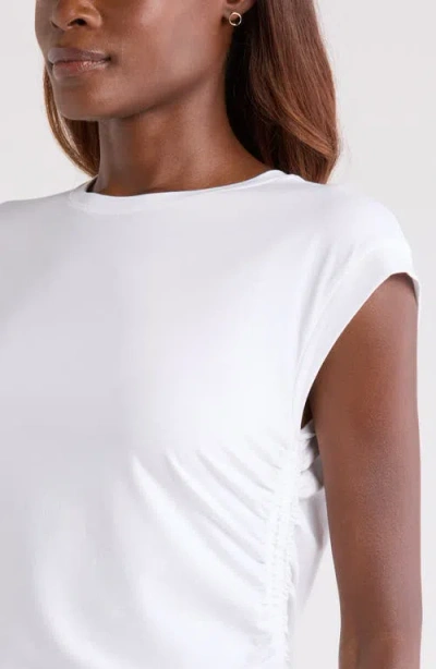 Zella Breezy Ruched Top In White