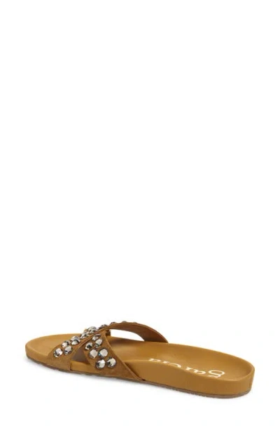Pedro Garcia Analis Crystal Suede Crisscross Sandals In Brown