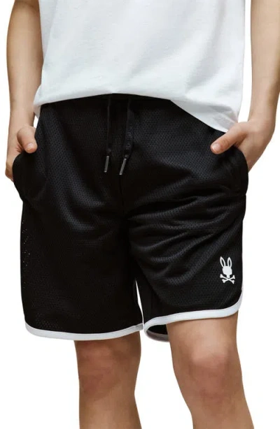 Psycho Bunny Kids' Nico Mesh Shorts In Black