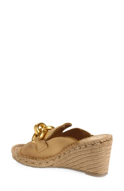 Pedro Garcia 75mm Oliveta Chain-embellished Wedge Mules In Gold