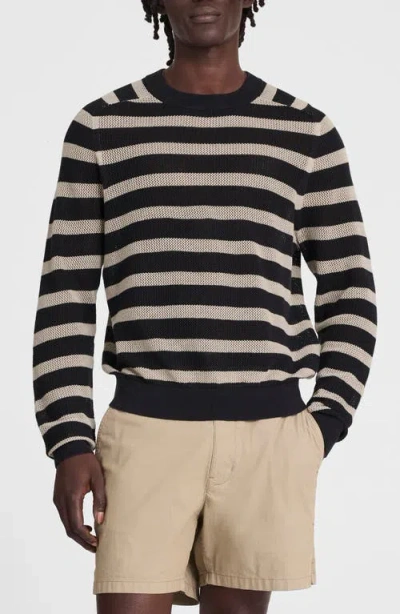 Madewell Mesh-knit Crewneck Sweater In Black