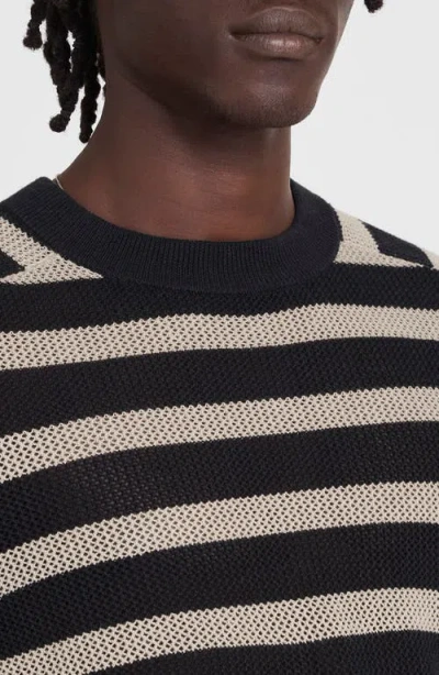 Madewell Mesh-knit Crewneck Sweater In Black