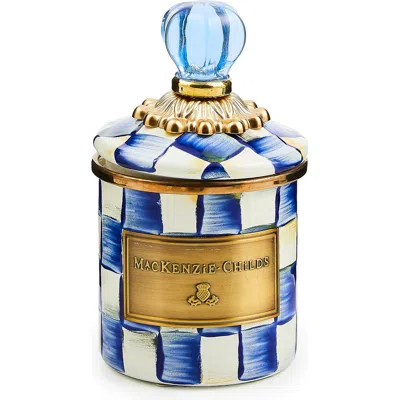 Mackenzie-childs Mackenzie Childs Royal Check Enameled Steel Canister In Blue