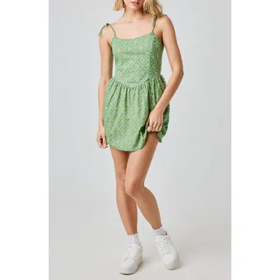 Florence By Mills Lace Trim Tie Strap Minidress
