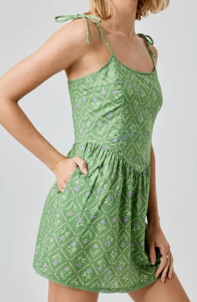 Florence By Mills Lace Trim Tie Strap Minidress
