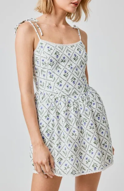 Florence By Mills Lace Trim Tie Strap Minidress