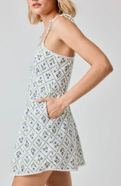 Florence By Mills Lace Trim Tie Strap Minidress