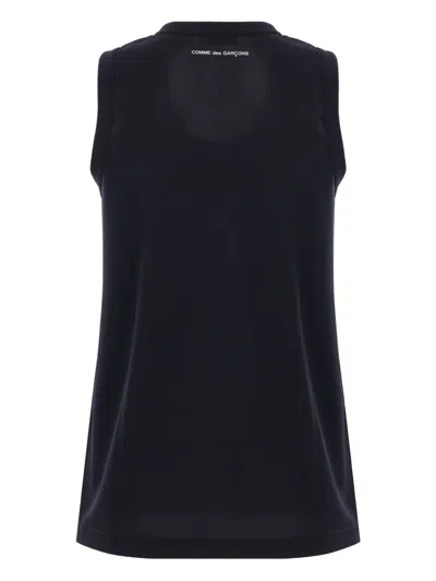 Comme Des Garçons Scoop Neck Sleeveless Top In Black