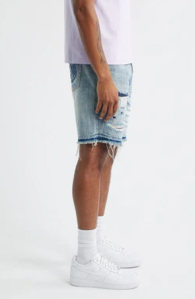 Billionaire Boys Club Bb Cadet Distressed Cutoff Denim Shorts In Blue