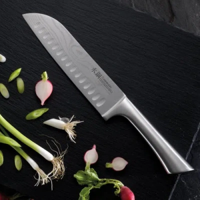 Cuisine::pro Damashiro 7pc Kin Kinfe Block Set In Gray