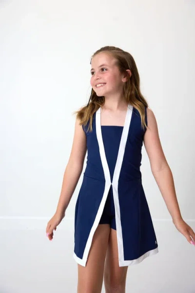 Courtside Kids Girls Tennis Skort Dress In Blue