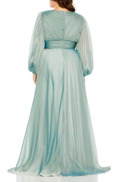 Mac Duggal 68431 Long Sleeve Formal Plus Size Dress In Green