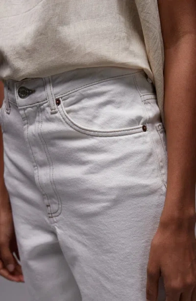 Topshop Denim Bermuda Shorts In White