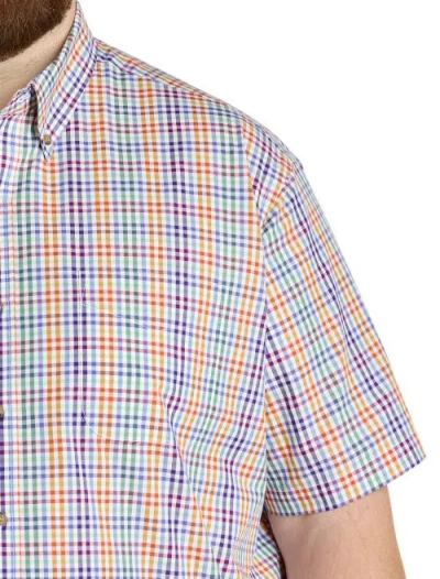 Harbor Bay By Dxl Big & Tall Easy-care Multi Check Sport Shirt