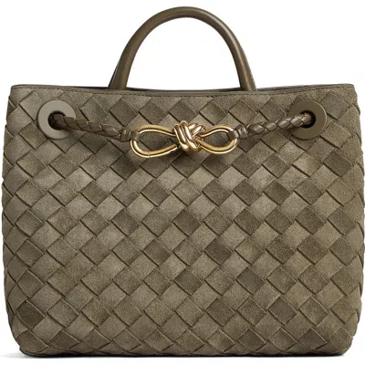 Bottega Veneta Small Andiamo Intrecciato Suede Shoulder Bag