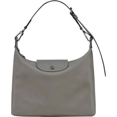 Longchamp Medium Le Pliage Xtra Leather Hobo Bag In Gray