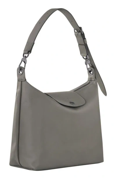 Longchamp Medium Le Pliage Xtra Leather Hobo Bag In Gray