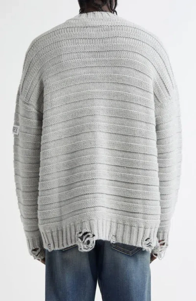 Mm6 Maison Margiela Mm6 By Maison Margiela Textured Ribbed Grey Sweater With Button-down Front In Gray