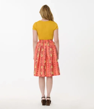 Unique Vintage Jayne Swing Skirt In Multi