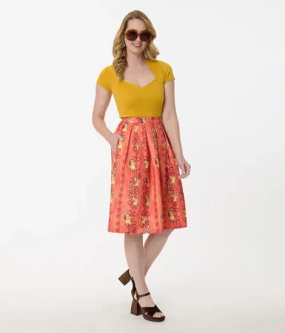 Unique Vintage Jayne Swing Skirt In Multi